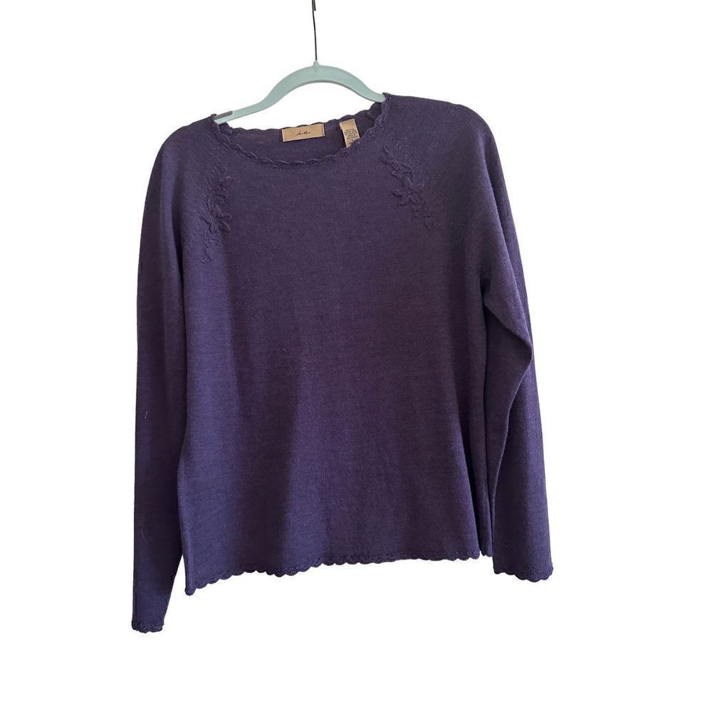 i.e. wool acrylic purple sweater sz L